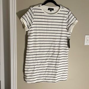 black and white striped dress